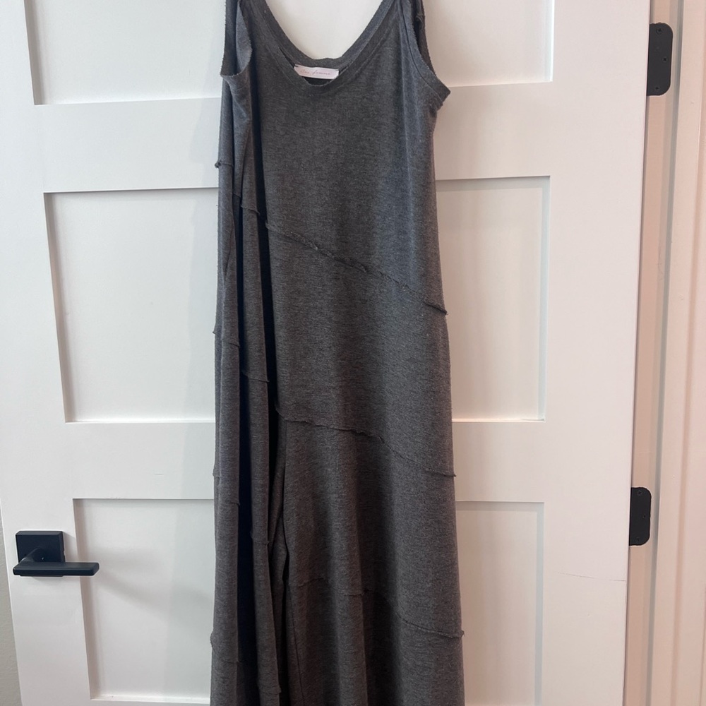 Ces Femme Gray Jumpsuit with pockets - adjustable with back ties.. one size - Picture 8 of 11